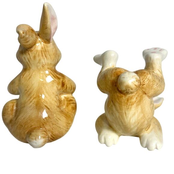 Fits and Floyd Vintage Tumbling Rabbits Bunnies-Set of Two - Picture 2 of 6